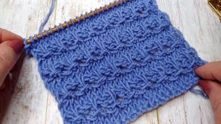 Красивый рельефный узор спицами. Beautiful embossed pattern with knitting needles