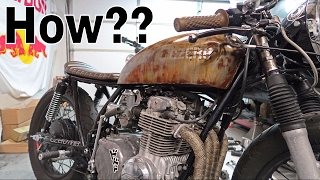 How to RUST and SEAL a Gas Tank - Patina Look! - Honda CB550 Cafe Racer Build Pt. 72