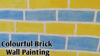 Brick painting | Brick wall painting | Wall painting ideas #youtubeshorts