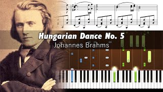 Brahms - Hungarian Dance No. 5 - Piano Tutorial with Sheet Music