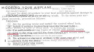 Cessna Single Engine Tie-Down and Mooring Load Limits