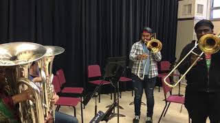 Asbury Low Brass Section Jamming Out After Rehearsal