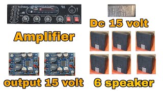 15 volt amplifier 50 watt with 6 mini speaker | Kashif electronics