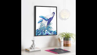 Paper Filigree painting Kit - Jumping Whale #gifts #Christmasgifts #ChristmasDecorations #Whale