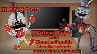 Cartoon Frankie And Monster Frankie Reacts To Their Horror Game Scenes