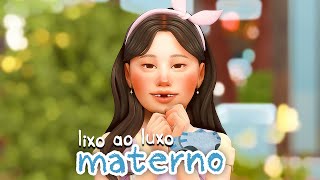 arrumando as roupinhas da sayuri 💜🤏 l the sims 4 desafio lixo ao luxo materno