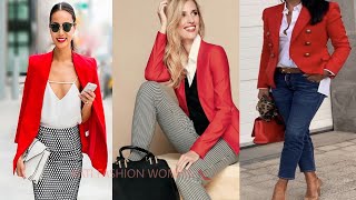 OUTFITS CON BLAZER I SACO ROJO. CASUAL Y ELEGANTE 💯