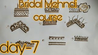 Bridal Mehndi course Day-7 || learn how to make different types of boaders @sehreenshennaclasses