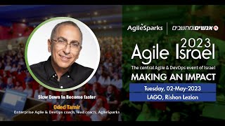 Slow Down to Become Faster, Oded Tamir, Enterprise Agile & DevOps coach, Lead Coach, PST, SPC (Heb)