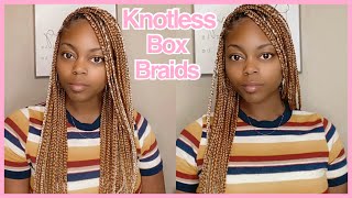 Knotless Box Braids on Natural Hair at Home | #SHORTS