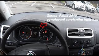 Škoda Fabia 2010 - vynulování servisních intervalů