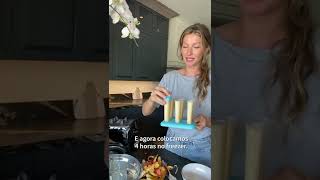 gisele gündchen fazendo picolé com frutas