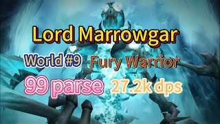 Lord Marrowgar - World #9 Fury warrior - 99 parse - 27.2k dps