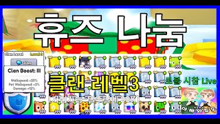 펫 시뮬99 휴즈 나눔!! 클랜 레벨3에서 레벨4가려면?? 로블록스 시참 채널 #아빠와듀오