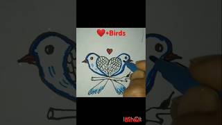 How to draw Birds 🐦with ❤।। Easy birds drawing।। #shortvideo #simpledrawingstepbystep #drawing