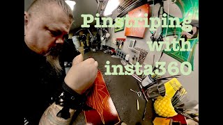 pinstriping a paddle with an insta360 pov shot