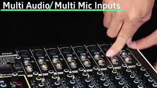 DX24C Professional audio mixer Built-in 99 Kinds of DSP Reverb Effect 24 Channel Audio Mixer