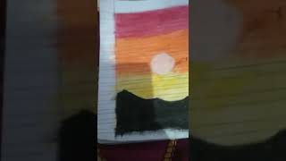 The sunset drawing#honey mannet shorts