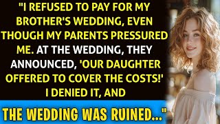 "I Refused to Fund My Spoiled Brother's Wedding—My Parents' Revenge at the Ceremony Was Unbelievable