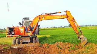 #Excavator #Hitachi #130 #Zx work in road 🛣️#zafarwalroad district Narowal