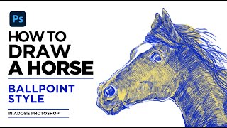 How to draw a horse with ballpoint in adobe photoshop