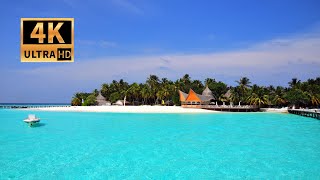 MALDIVES NATURE (4K UHD) Drone Film, Best Tropical Island Tour with Relaxing Music and Ocean Sounds