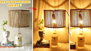 DIY RATTAN STYLE LAMP UPCYCLE | LAMPSHADE IDEAS