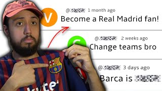 SHOULD I BECOME A REAL MADRID FAN?...BARCELONA FAN READS HATE COMMENTS #1