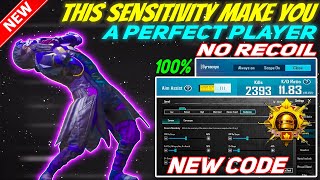 THIS SENSITIVITY MAKE YOU A PERFECT PLAYER😱| BEST PUBG MOBILE SENSITIVITY CODE NO RECOIL 2.4