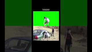 Guy Trying To Break Into A Car Using His Head - Green Screen