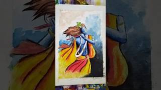 Drawing Krishna ji  😍| shree krishn janm atami painting | radhe Krishna drawing #shorts