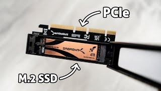 M.2 NVMe SSD to PCIe x16 Tool Free Add In Card AIC | EC-TFPE