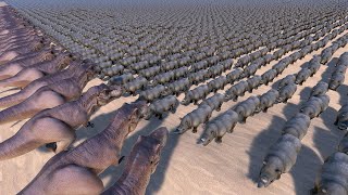 100 T-rex Vs 20,000 Rhino - Ultimate Epic Battle Simulator