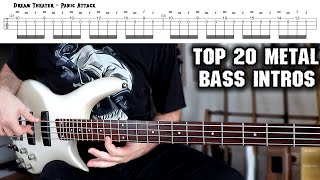 Top 20 METAL BASS INTROS Of All Time | With tabs