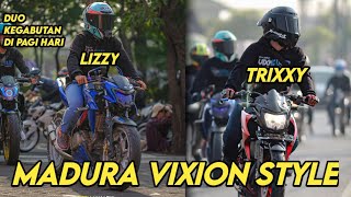 KEGABUTAN DUO VIXION DI PAGI HARI‼️ VIXION MADURANESIA ⁉️#motovlog #vixion #vixionmodif