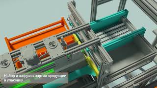 Линия маркировки и упаковки, демонстрация работы