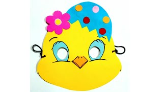 Mask making/how to make a mask/chick mask making/easy mask making/mask making from paper/paper craft