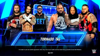 CM Punk, Roman Reigns & Jey USO Vs Bronson Reed, Solo Sikoa & Jacob Fatu - Tag Team Match | WWE 2k24