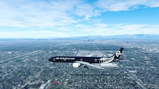 Boeing 777-300ER, Air New Zealand, arrival in Los Angeles, California MSFS 2020