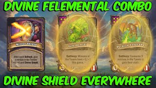 Divine Felemental Combo - divine shield everywhere - Hearthstone Battlegrounds