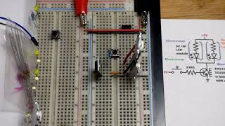 Two Parallel 5V 1W LED Modules Switched With TIP31C NPN BJT TO220 Package