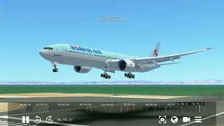 korean air b777 great landing