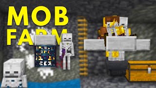 EASIEST MOB & XP FARM For 1.20.1+ Minecraft Bedrock ( With Spawner )