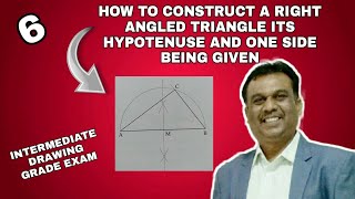 How to construct a right angled triangle | intermediate drawing grade exam | suhaas Bhoir