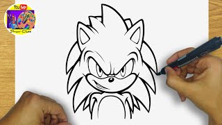 HOW TO DRAW SONIC THE HEDGEHOG | EASY STEP BY STEP | DRAWING SONIC THE HEDGEHOG TUTORIAL