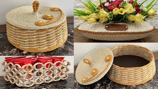 3 Diy Basket/ Diy Rope Basket/ Diy Storage Basket/ سبت يدوي