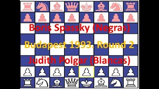 Judith Polgar (blancas) vs Boris Spassky (negras)  Budapest,1993.  Round 2