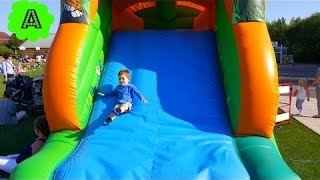 Kids Play on Giant Bouncy Castle/Five little babies jumping on the bed Song/Nursery Rhymes/Outdoor