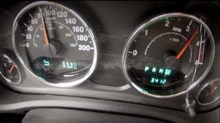 Jeep Wrangler 2013 acceleration 0 - 100 km/h 200 bhp