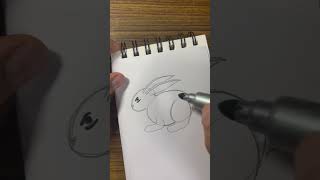 How to draw a rabbit  | bunny rabbit drawing #shortsviral #cutedraws #easydrawing #aww #funnycute